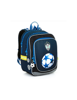 TOPGAL 🌟⚽✨ SmallSet - ENDY22016 🌟⚽✨ modrá futbalová eufória - chlapčenský školský set so štýlom a loptou nad hlavou