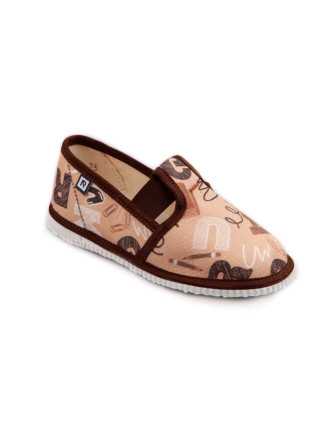 Detské prezuvky - škola hnedá - zatvorená