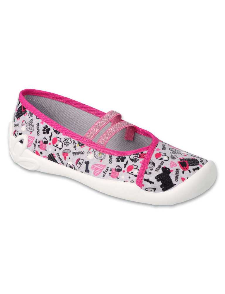 BEFADO, veľkosť 31-36 - kráčajme so psíkmi - dievčenské prezuvky