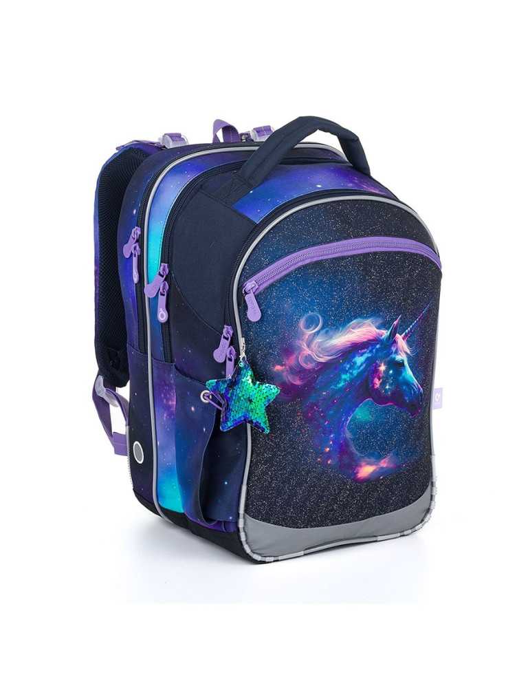 TOPGAL - COCO24006-školský batoh - žiariaca cesta múdrosti - jednorožec s ligotajúcou hviezdičkou
