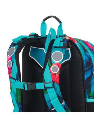 TOPGAL🌿🎒🦜ELLY24004 - školský batoh🌿🎒🦜zvuky poznania - ara papagáj v očarujúcej džungli vedomostí