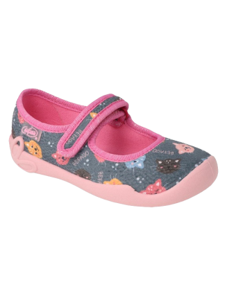 BEFADO veľkosť 27-30 - radostné kroky - viacfarebné dievčenské prezuvky s motívom veselých mačičiek