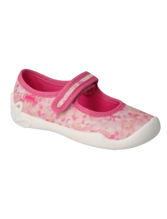 BEFADO veľkosť 31-36 - dievčenské prezuvky so suchým zipsom - ružová perleť pre bohatú štýlovú skladbu