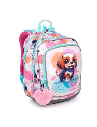 TOPGAL - ENDY24049 - farebný dievčenský batoh - psík - brána do sveta fantázie