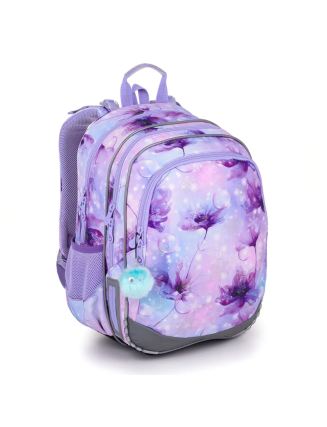 TOPGAL - ELLY24050 - krehká fialová poézia - dievčenský školský batoh plný kvetinových snov