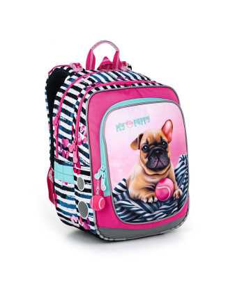TOPGAL 🎀 ENDY 22005 🎀 školský batoh - štýlový spoločník na školskej ceste - buldočkový kamarát v kráse a pohode