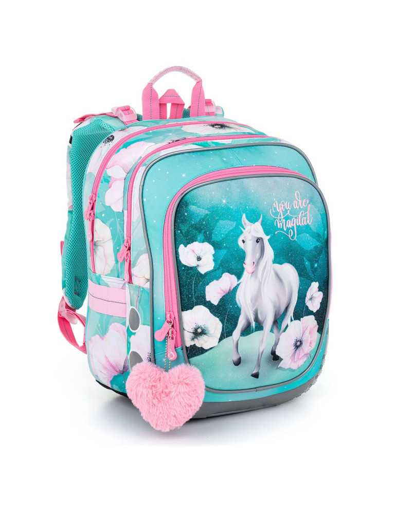 TOPGAL 🌸✨🦄 ENDY 22053 🌸✨🦄 školský batoh - jazda snov, kde kvety tancujú - batoh plný fantázie a lesku