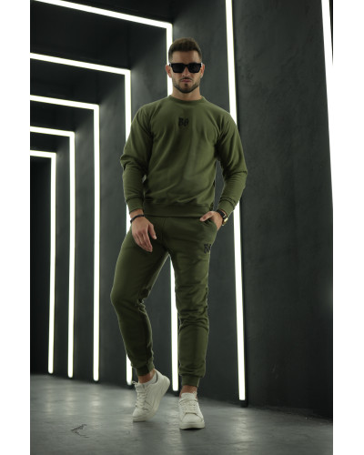 BGcouture - pánsky komplet - Khaki s čiernym logom značky