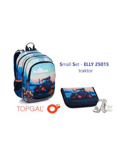 Školský set TOPGAL ELLY 25015 – batoh a peračník s motívom traktora