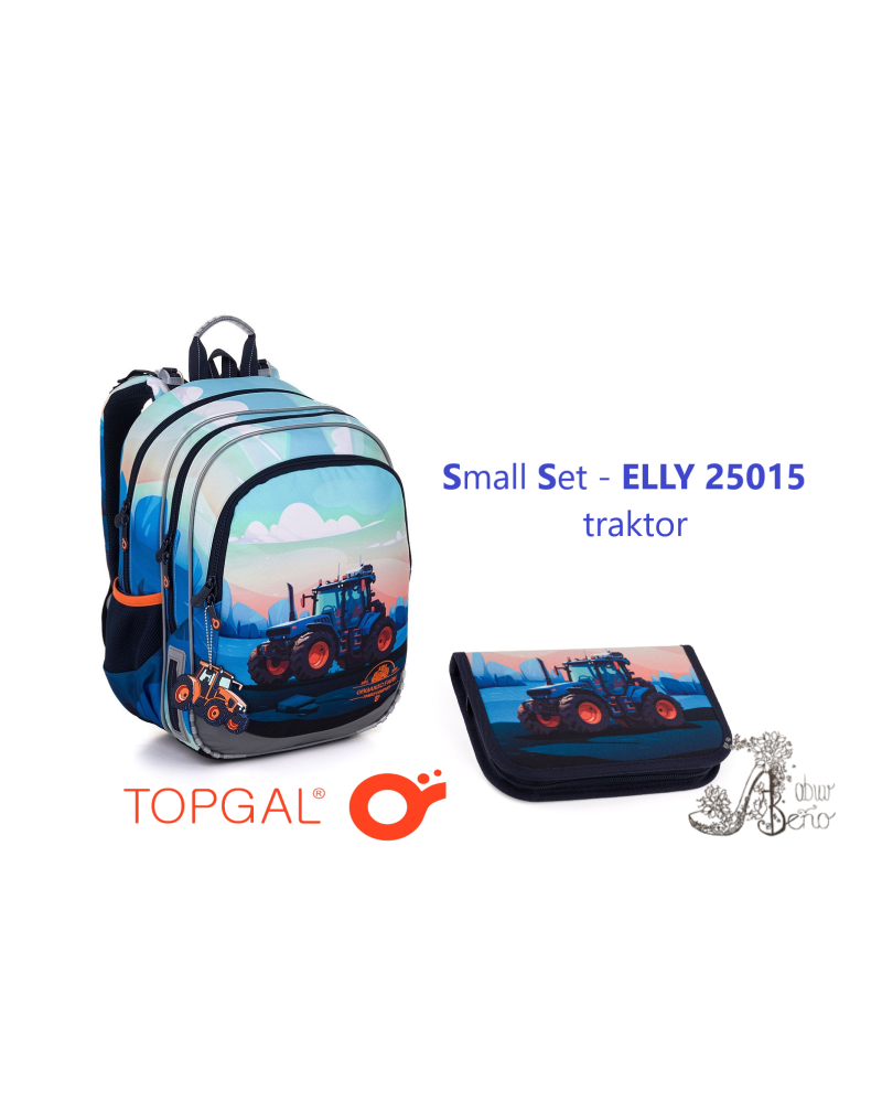 Školský set TOPGAL ELLY 25015 – batoh a peračník s motívom traktora