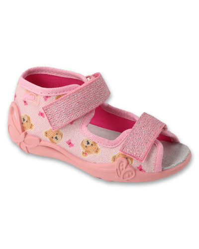 BEFADO - dievčenské prezuvky - perleťový medvedík v objatí pohodlia: nezastaviteľná kráska s očarujúcim suchým zipsom!