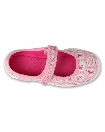 BEFADO -✨nežné kroky snov – dievčenské prezuvky v staroružovej perleti so zvieracími kamarátmi a trblietavým kúzlom✨