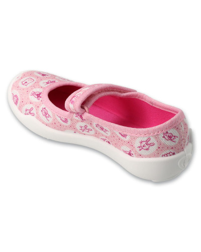 BEFADO -✨nežné kroky snov – dievčenské prezuvky v staroružovej perleti so zvieracími kamarátmi a trblietavým kúzlom✨