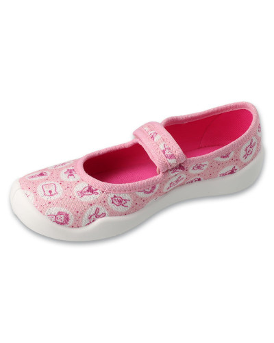 BEFADO -✨nežné kroky snov – dievčenské prezuvky v staroružovej perleti so zvieracími kamarátmi a trblietavým kúzlom✨