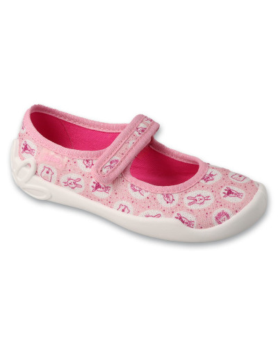 BEFADO -✨nežné kroky snov – dievčenské prezuvky v staroružovej perleti so zvieracími kamarátmi a trblietavým kúzlom✨