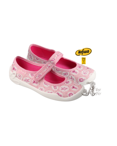 BEFADO -✨nežné kroky snov – dievčenské prezuvky v staroružovej perleti so zvieracími kamarátmi a trblietavým kúzlom✨