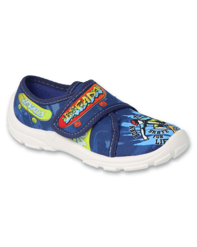 BEFADO -👣chlapčenské prezuvky s modro-pestrofarebným skate dizajnom: 👣krok ako vánok, vo farbách života🌟🛹