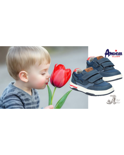 AmericanClub🌟chlapčenské tenisky – tmavomodrá hviezdička v zaujímavej kombinácii modrej, hnedej a červenej🌟