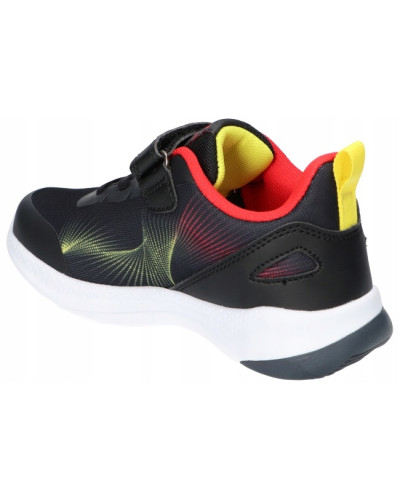 AmericanClub - chlapčenské tenisky čierne so žltými a červenými zábleskami – krok ako blesk, svietiace podrážky🚀⚡