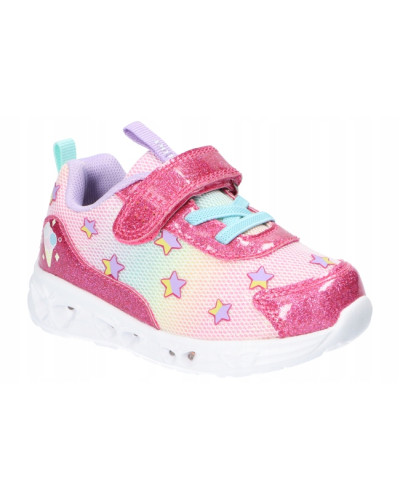 AmericanClub🌟hviezdna krása na každom kroku – cyklámenové tenisky s dúhovým leskom a svietiacou podrážkou ✨