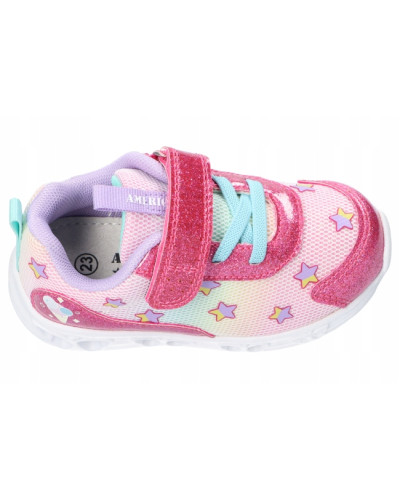 AmericanClub🌟hviezdna krása na každom kroku – cyklámenové tenisky s dúhovým leskom a svietiacou podrážkou ✨