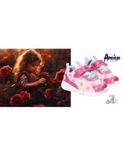 AmericanClub🌟hviezdna krása na každom kroku – cyklámenové tenisky s dúhovým leskom a svietiacou podrážkou ✨