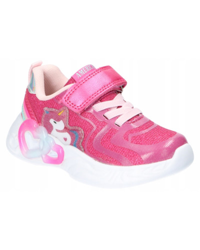 AmericanClub🌈✨kroky na obláčiku rozprávky – cyklámenové tenisky s dúhovým jednorožcom a svietiacou podrážkou! ✨🦄