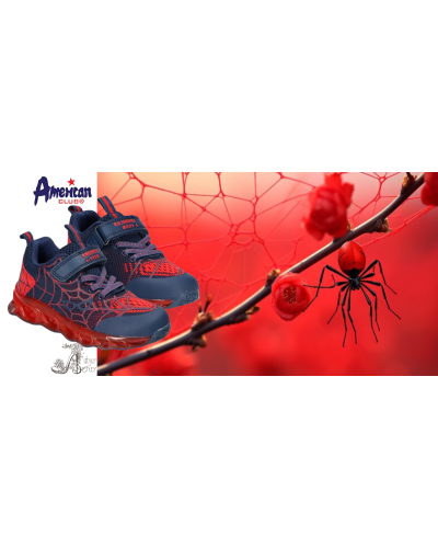 AmericanClub🔥červená sila ohňa vs. tajomná tmavomodrá noc – svietiace tenisky s pavučinou! 🕸️✨