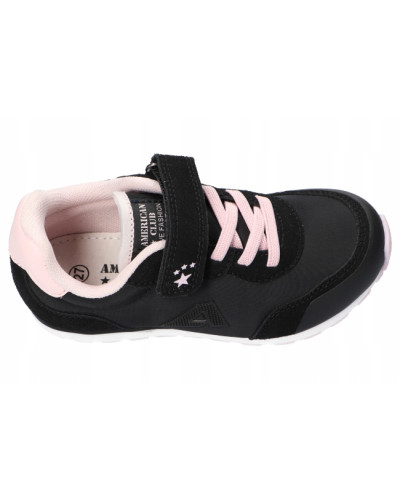 AmericanClub🌙čierna elegancia s nádychom ružového svitu – dievčenské tenisky pre štýlový krok snov! 🌸