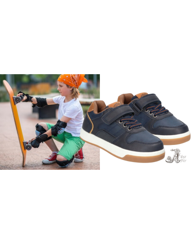 AmericanClub🔵chlapčenské tenisky v odtieňoch nočnej oblohy s hnedými akcentmi piesku – pohodlie a štýl v každom kroku! ✨