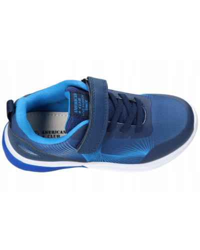 AmericanClub🌊chlapčenské tenisky – modrá hĺbka oceánu pretkaná tyrkysovým leskom, ľahký krok ⚡ svietiaca podrážka ✨ suchý zips