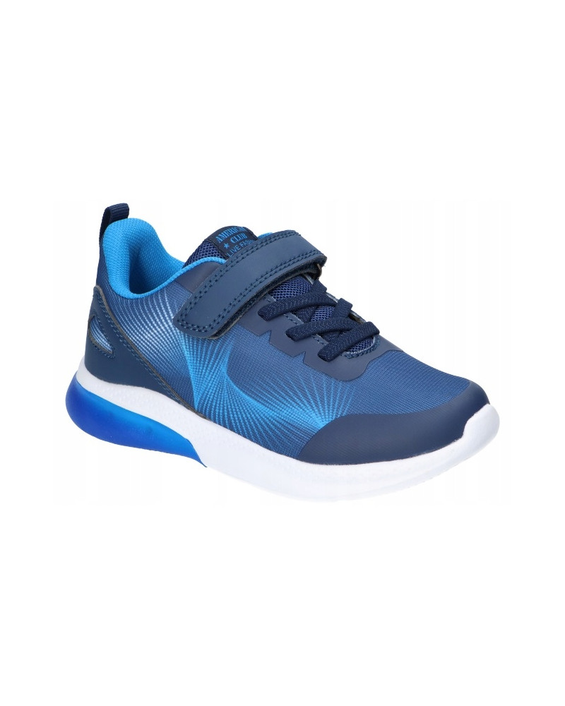 AmericanClub🌊chlapčenské tenisky – modrá hĺbka oceánu pretkaná tyrkysovým leskom, ľahký krok ⚡ svietiaca podrážka ✨ suchý zips