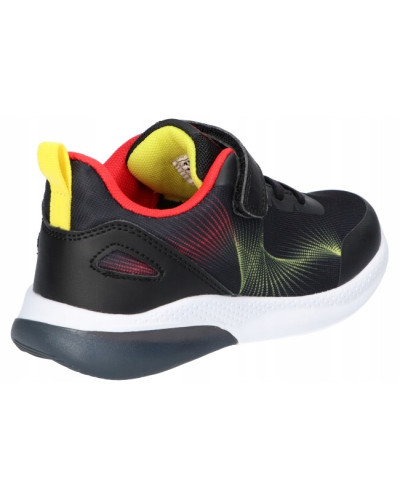 AmericanClub🔥chlapčenské tenisky – čierna noc pretkaná iskrami žltej a červenej, ľahký krok ⚡ svietiaca podrážka 🌟 suchý zips