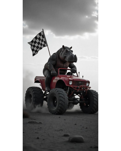 BEFADO-chlapčenské prezuvky v sivo-čiernej kombinácii, s šachovnicovou vlajkou a silou monster trucka, ako hroch na ceste🚗🖤