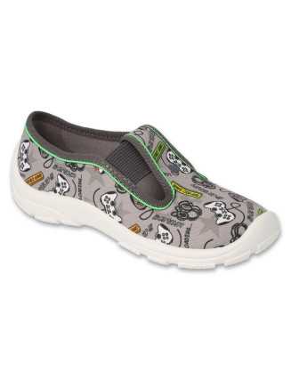 BEFADO🎮🐬hravé chlapčenské prezuvky v sivej farbe s motívom hracích konzol - buď hravý ako delfín🎮🐬