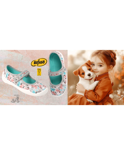 BEFADO -🌸očarujúci krôčik do sveta rozprávok – dievčenské prezuvky so psíkmi 🐶✨