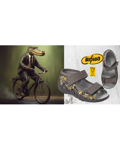 BEFADO - chlapčenské prezuvky – krokodíl na kolesách, každý krok ako jazda na obláčiku🚲🐊
