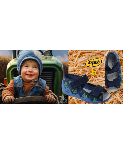 BEFADO - chlapčenské prezuvky s traktorom – pohodlie, ktoré sa nesie na krídlach detskej radosti 🚜👟