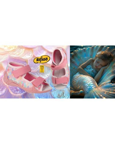 BEFADO - veľ.18-26 - dievčenské prezuvky – farebný tanec šupiniek na nohách vašich malých princezien🌸✨