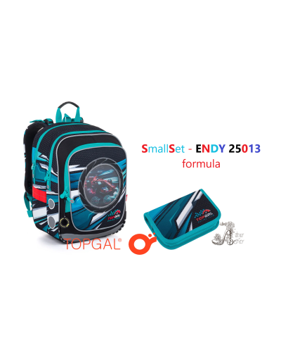 TOPGAL-SmallSet🏎️ENDY 25013🏎️chlapčenský školský set–pretekársky špeciál pre šampiónov rýchlej jazdy, lenochod za volantom auta