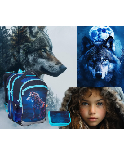 TOPGAL - SmallSet-COCO24016 - vlk inteligentnej múdrosti - školský set pre chlapcov s tajomstvom inteligencie v plachosti