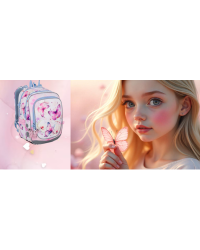 TOPGAL - ENDY24002-školský batoh - nežné krídla múdrosti - dievčenský školský batoh s motýlikmi a kvietkami