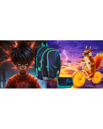 TOPGAL⚡️🚀SmallSet - MIRA 24019⚡️🚀búrkové blesky na tvojich pleciach - školský set pre chlapcov