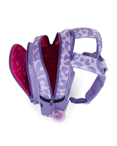 TOPGAL🐱🦋💜fialový škôlkarsky batôžtek s roztomilým mačiatkom, motýlikom a brmbolcom – kúzelný svet pre malé princezné🐱🦋💜