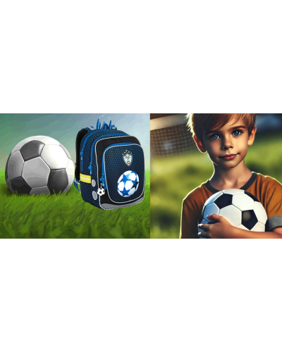TOPGAL 🌟⚽ ENDY 22016 🌟⚽ školský batoh - góly vedomostí - batohový šampión s motívom fotbalovej lopty