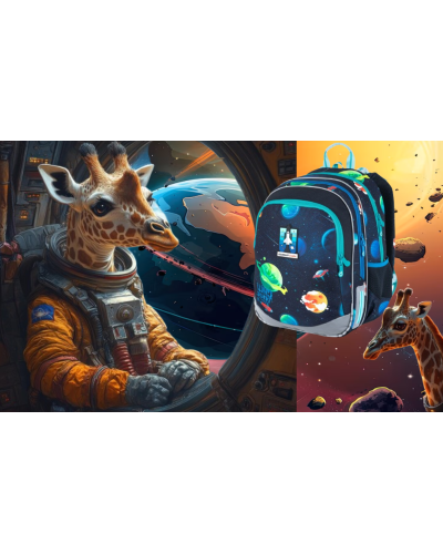 TOPGAL 🚀 ELLY 21015 🌌🦒 školský batoh - cesty ku vzdušným výšinám - pre malých astronómov s vesmírnou víziou