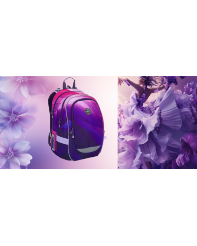 TOPGAL💜CODA 24007 - školský batoh💜fialová dúha snov 🎒 – kde víla tanca všíva eleganciu do každého stehu batohu✨