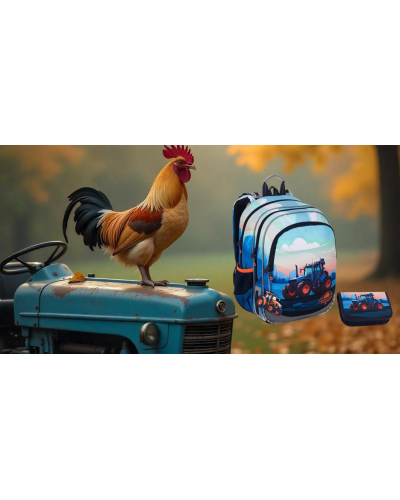 Školský set TOPGAL ELLY 25015 – batoh a peračník s motívom traktora