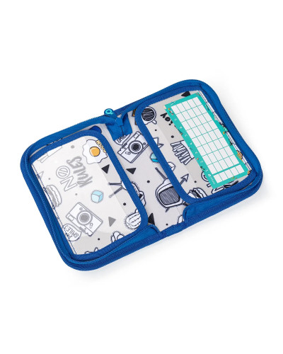 TOPGAL 🌟⚽✨ SmallSet - ENDY22016 🌟⚽✨ modrá futbalová eufória - chlapčenský školský set so štýlom a loptou nad hlavou