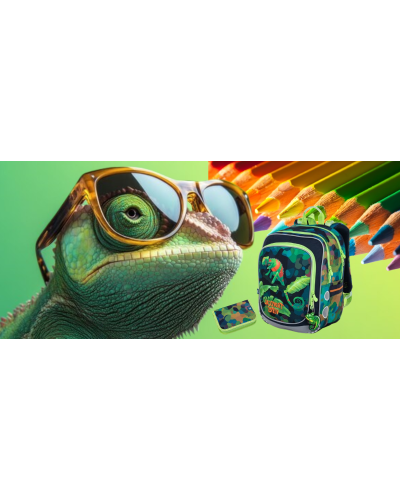 TOPGAL 🎨🦎 SmallSet - ENDY 22055 🎨🦎 chameloónova múdrosť - školský set pre chlapcov s farebným chameleónom v srdci učenia